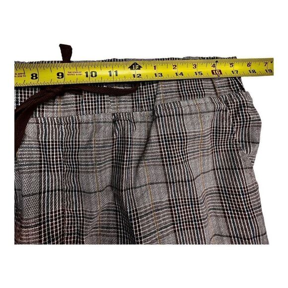 Tinseltown Cargo Pants Women's XL Brown Gray Plaid High Rise Pull-On Drawstring - Picture 3 of 10
